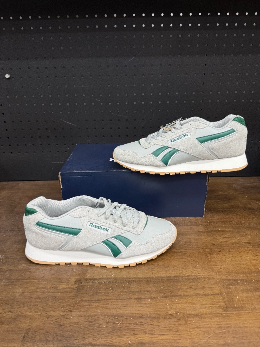 New W/O Box! Men's Reebok Glide 'Grey Dark Green' Running Sneakers Size 12